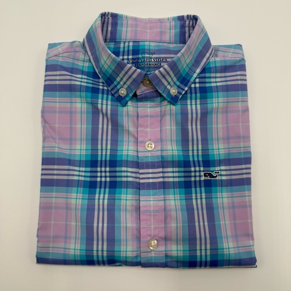 Vineyard Vines Boys On-The-Go Performance Long Sleeve Whale Shirt Small 8-10 - Picture 12 of 12